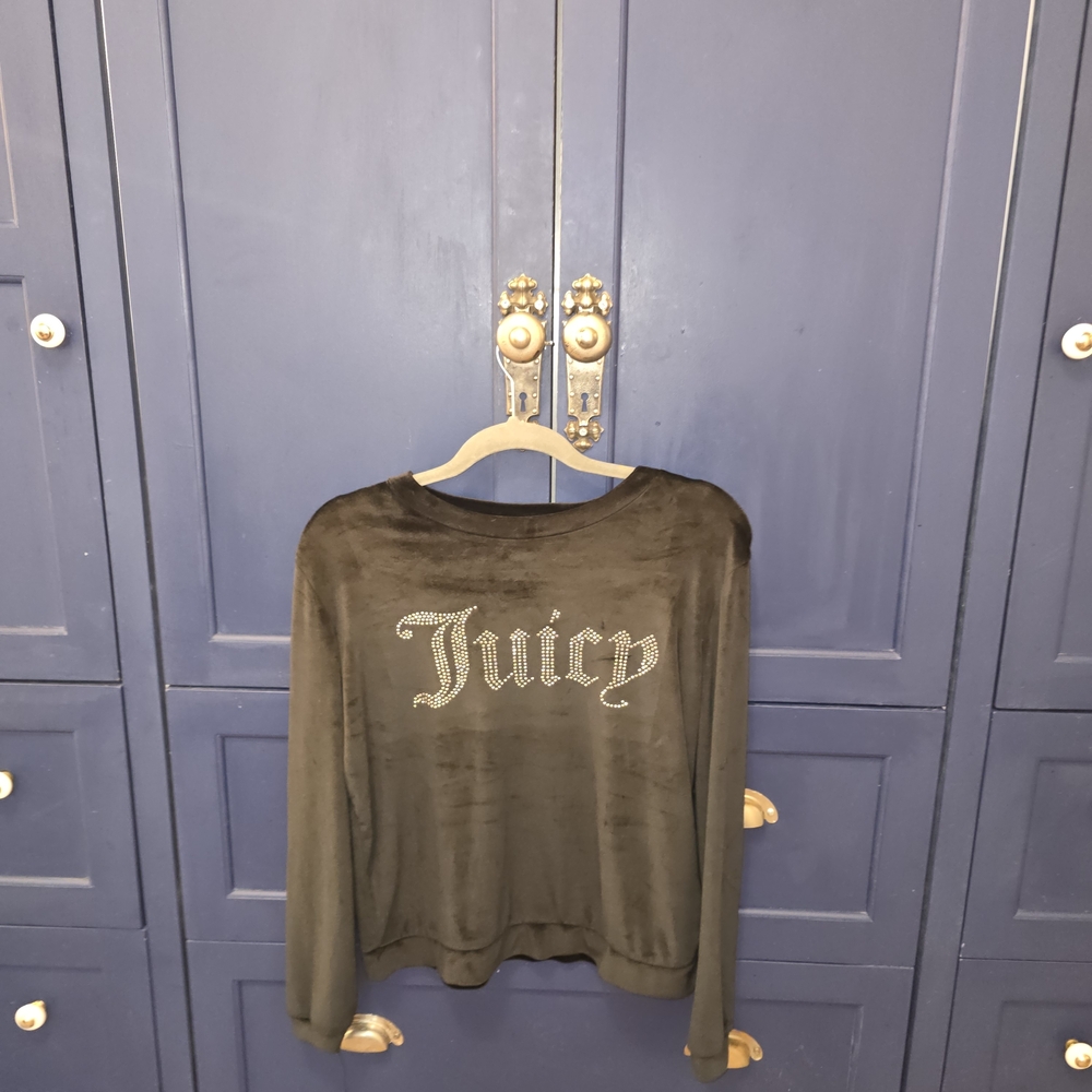 SET : Juicy Couture Black Velour Sweatshirt And Pants